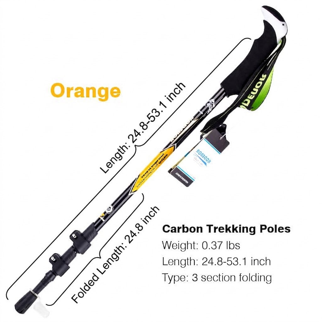 Multifunctional Carbon Fiber Trekking Pole Telescopic Folding