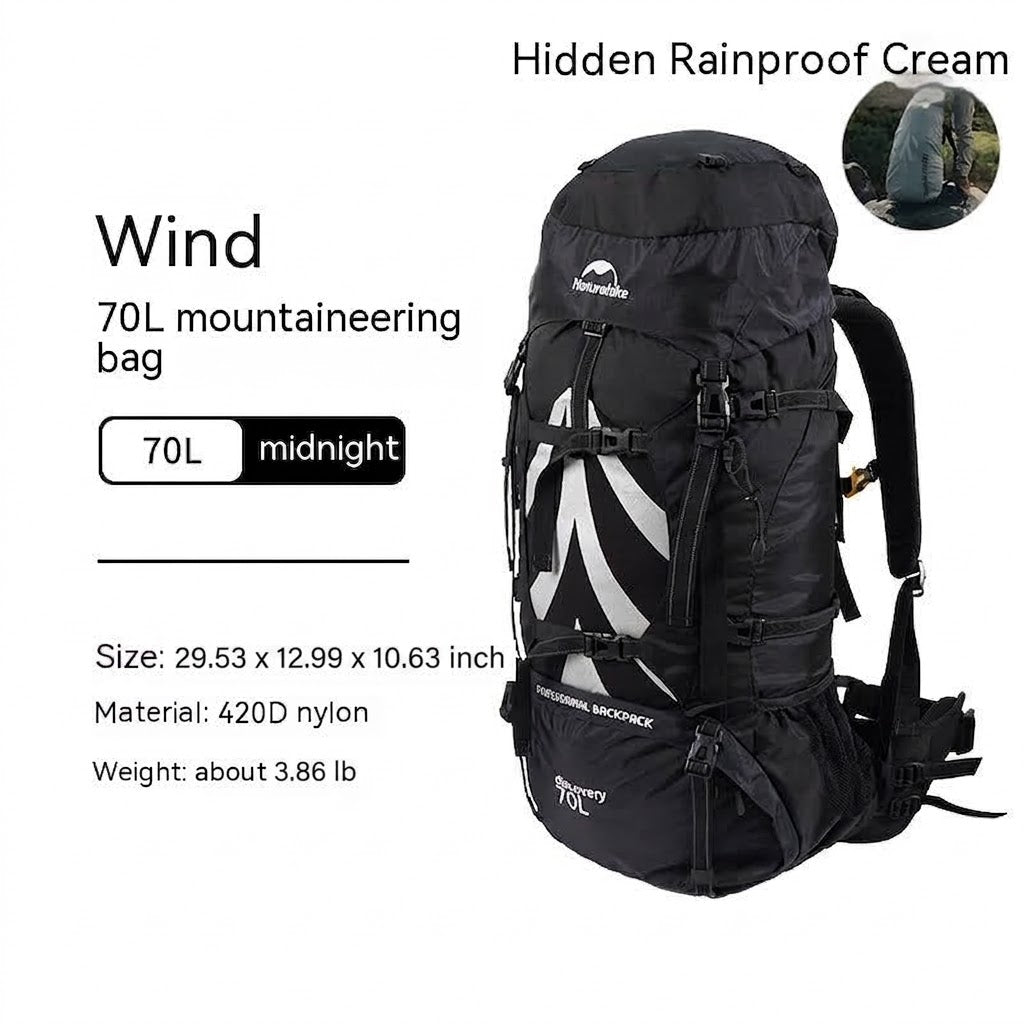 70L Large Capacity Outdoor Hiking Backpack