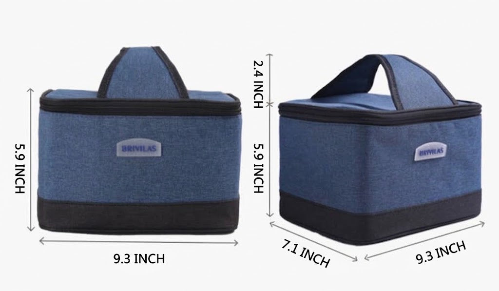 Widened Portable Bento Insulated Cooler Bag