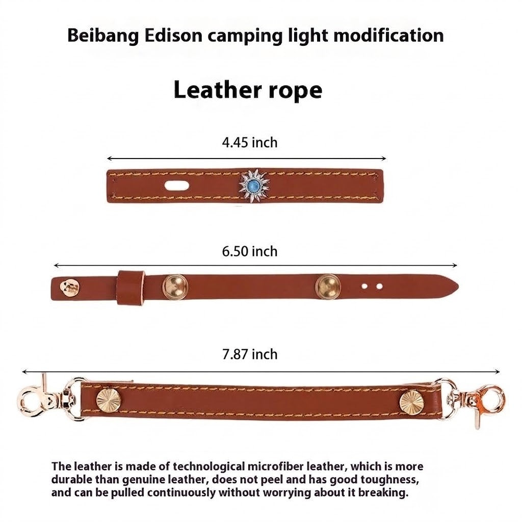 Edison Camping Lantern With Leather Hanging Rope Set