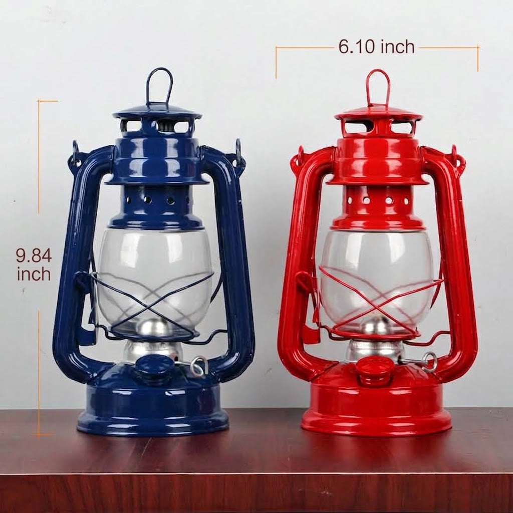 Retro Iron Kerosene-Style Portable Camping Lantern
