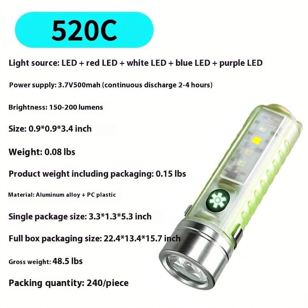 Rechargeable Waterproof LED Camping Flashlight