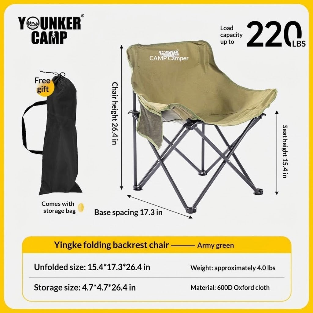 Outdoor Foldable Thickened Camping Chair Portable