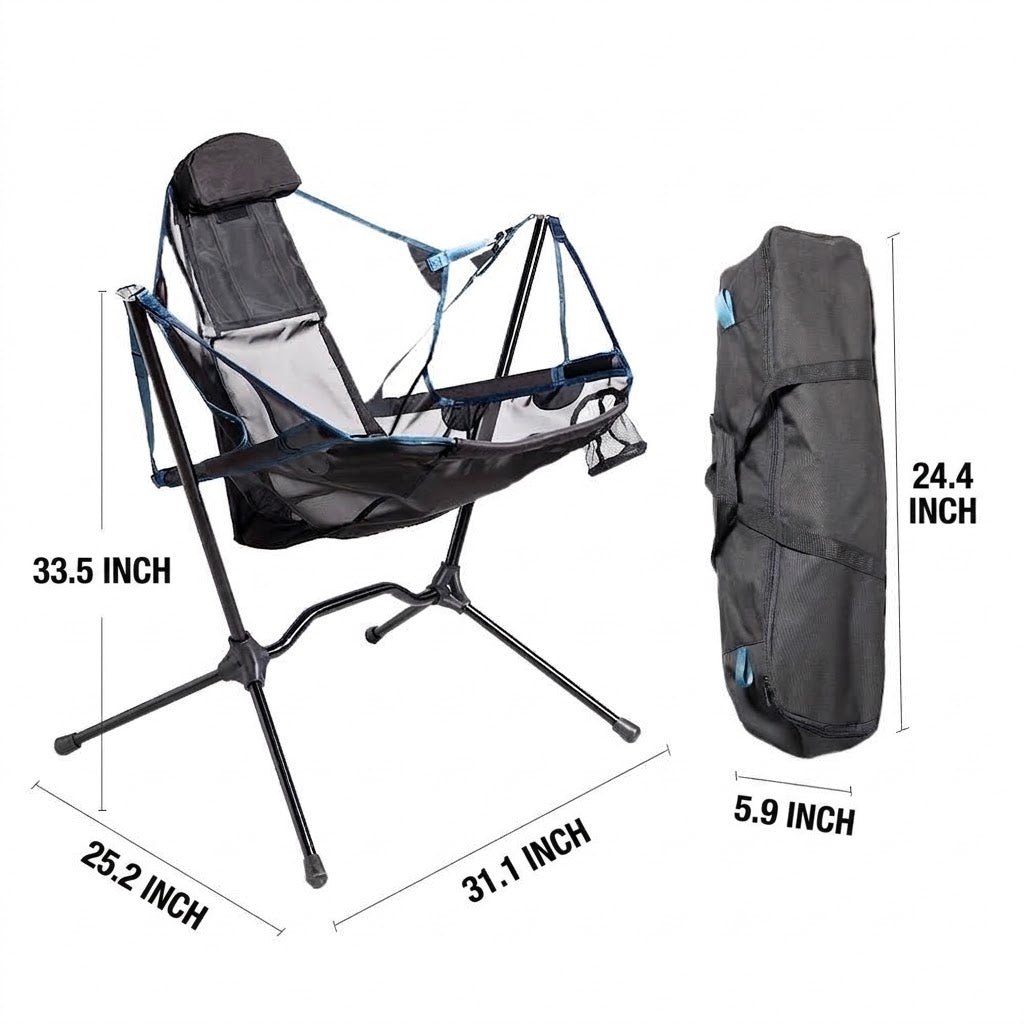 Camping Leisure Beach Aluminum Alloy Folding Rocking Chair