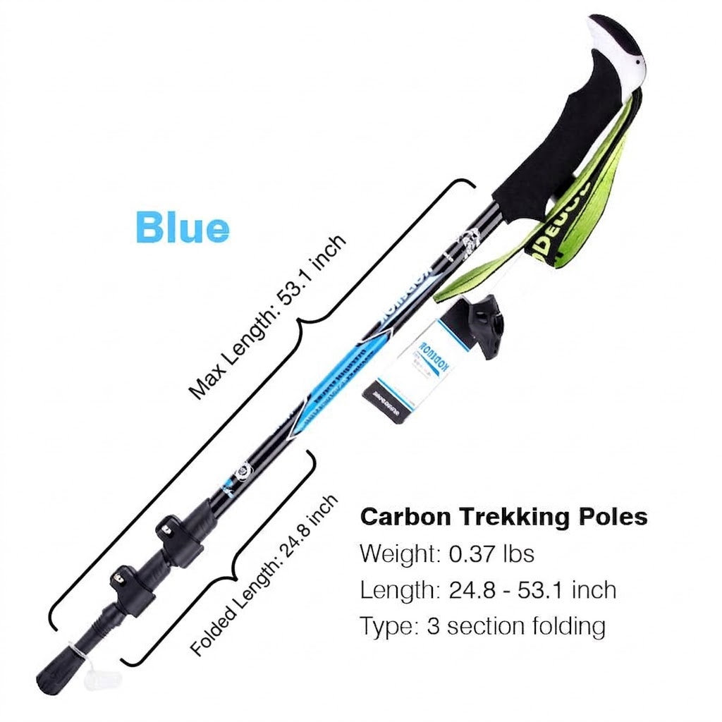 Multifunctional Carbon Fiber Trekking Pole Telescopic Folding