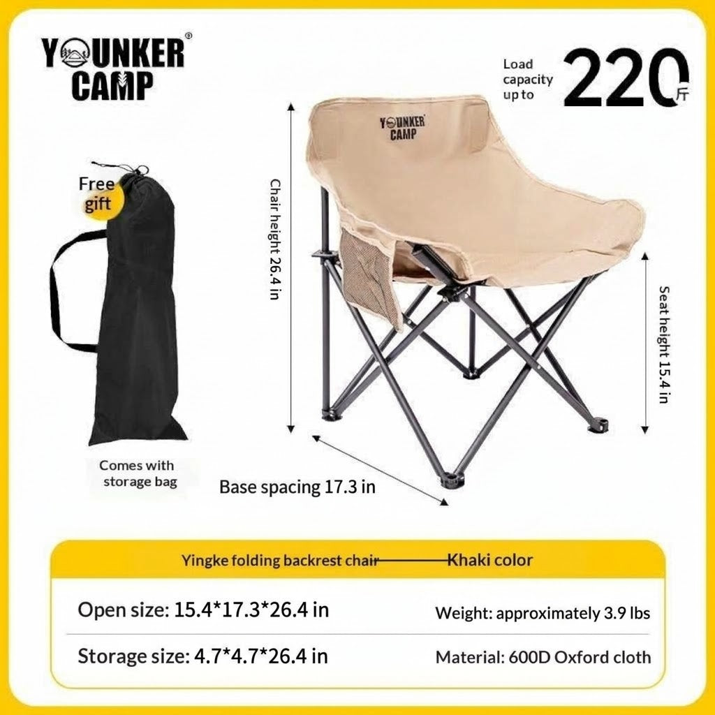 Outdoor Foldable Thickened Camping Chair Portable