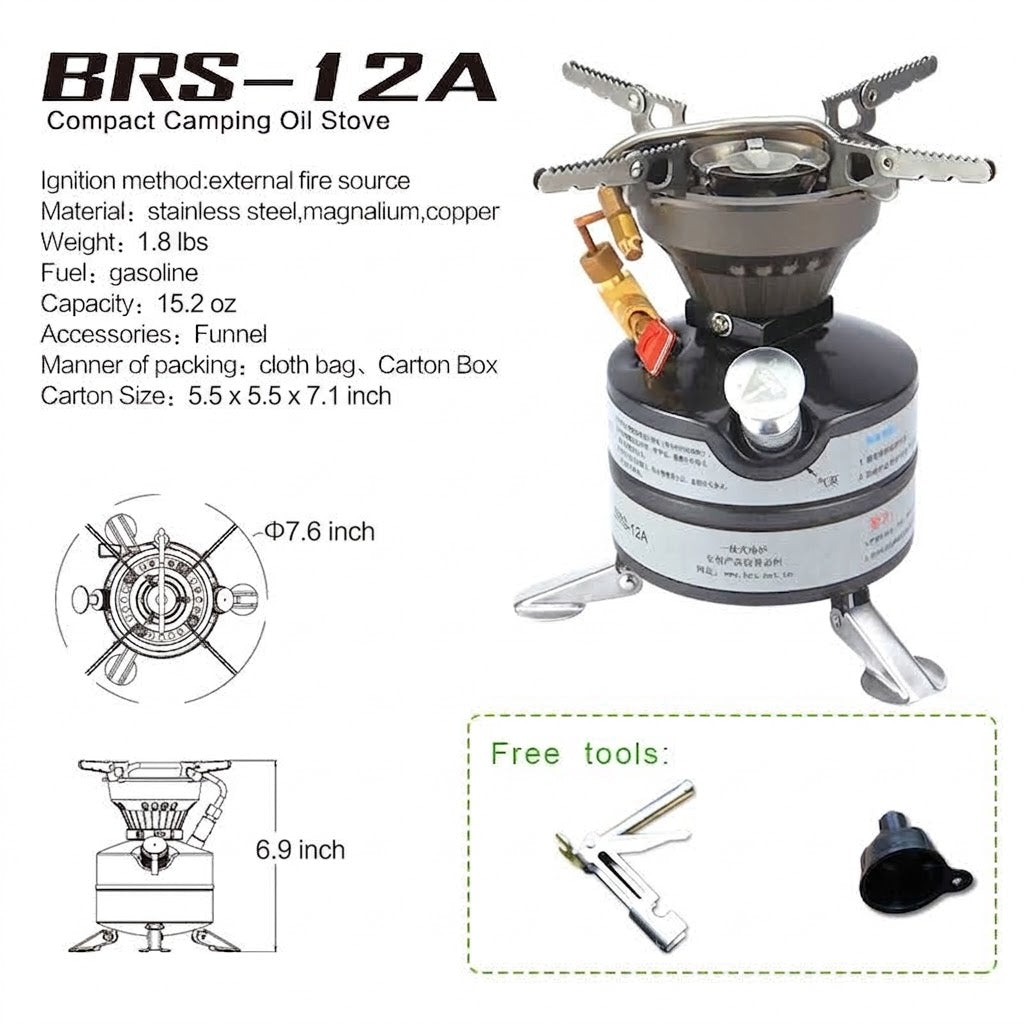 Portable Gasoline Camping Stove For Hiking