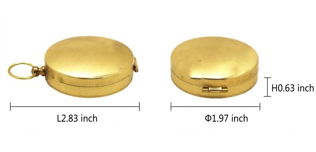 Vintage Copper Metal Pocket Compass