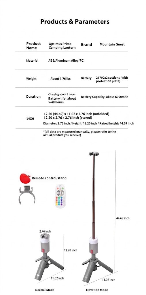 Portable Retractable Aluminum Alloy Camping Lantern